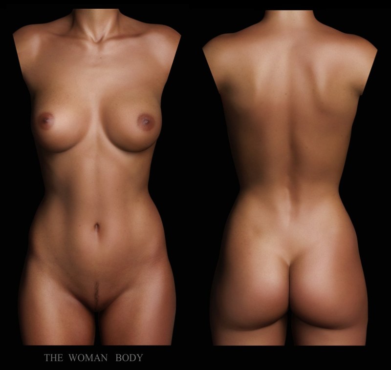 Naked women in front and back