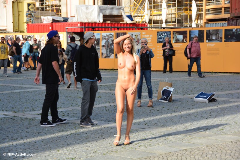 Naked women in public places