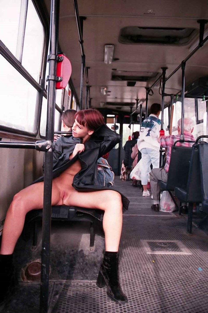 Naked girls in public transport