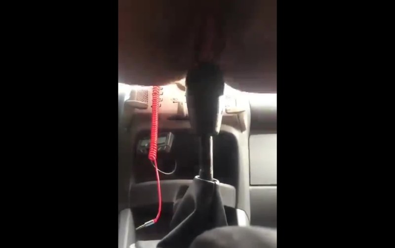 With anal traffic jam in the car