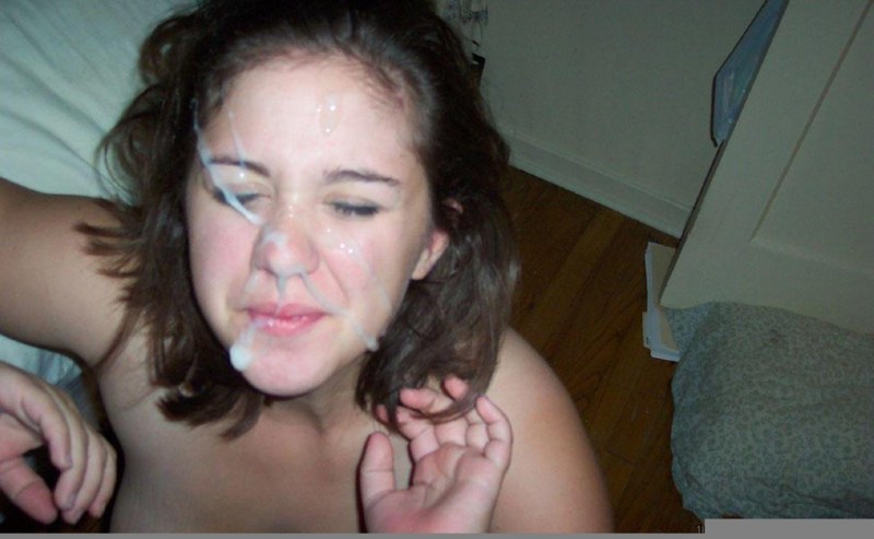 Cum on amateur face