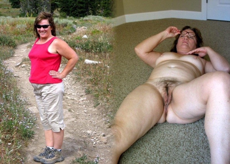 Married couples dressed and stripped