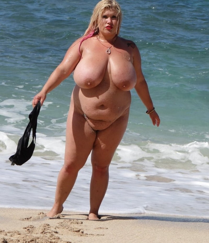 Naked elderly women on the beach