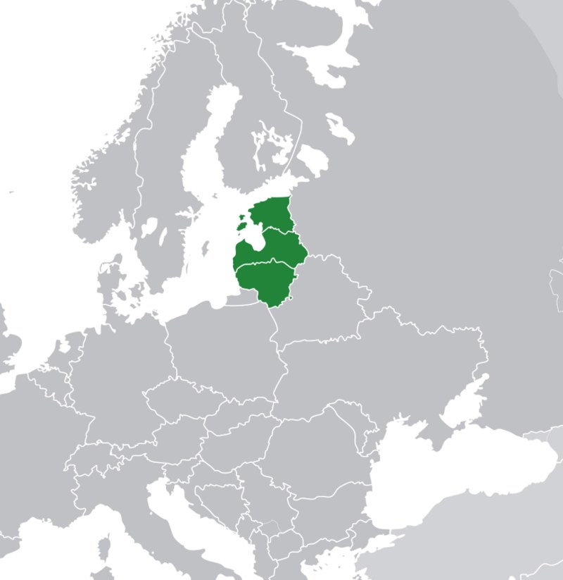 The outlines of the Baltic states