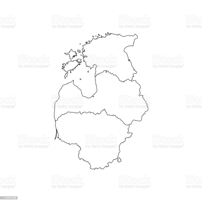 Latvia and Lithuania on the map