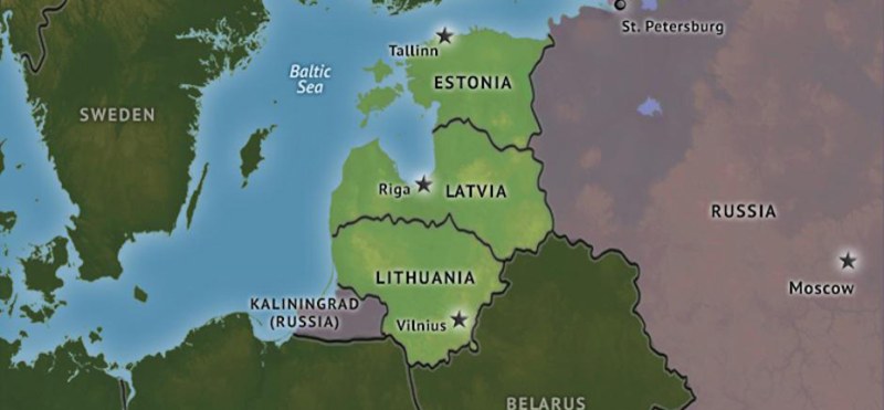 Baltic countries on the map of the world