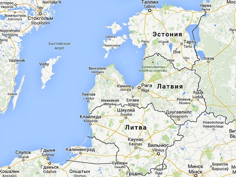 Baltic states on the map