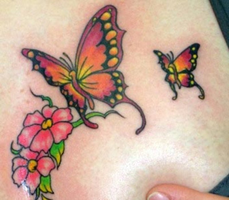 Tattoo butterfly on the anus