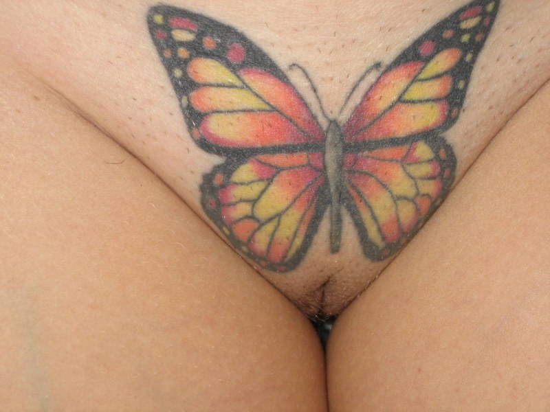 Russian porn actress with a butterfly on the anus