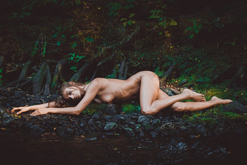 Forest nymph, in the nature of the nude