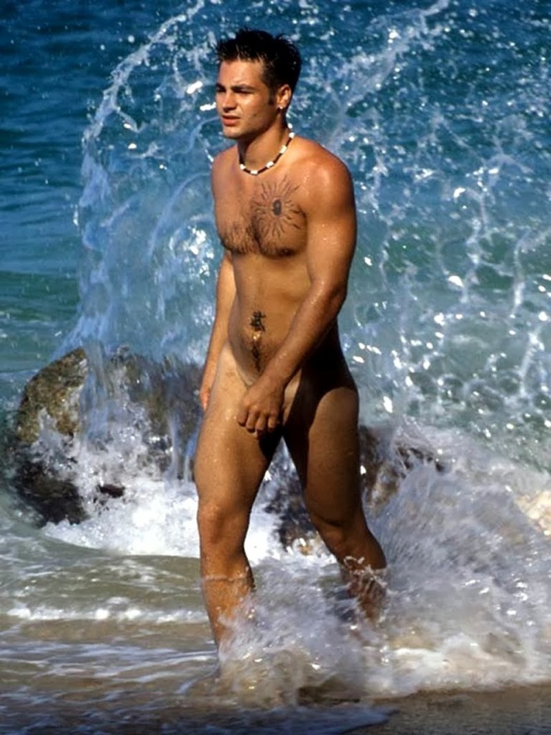 Beautiful naked guys on the beach