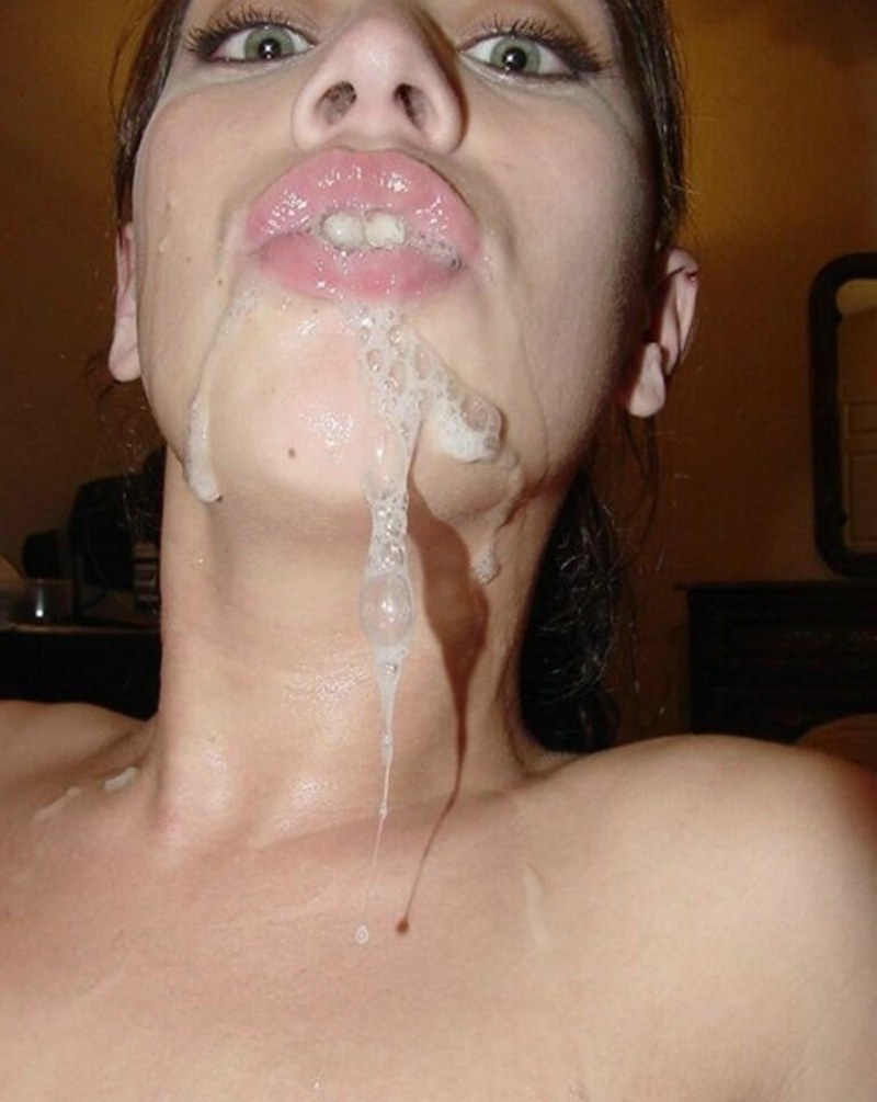 A man cums on a girl's face