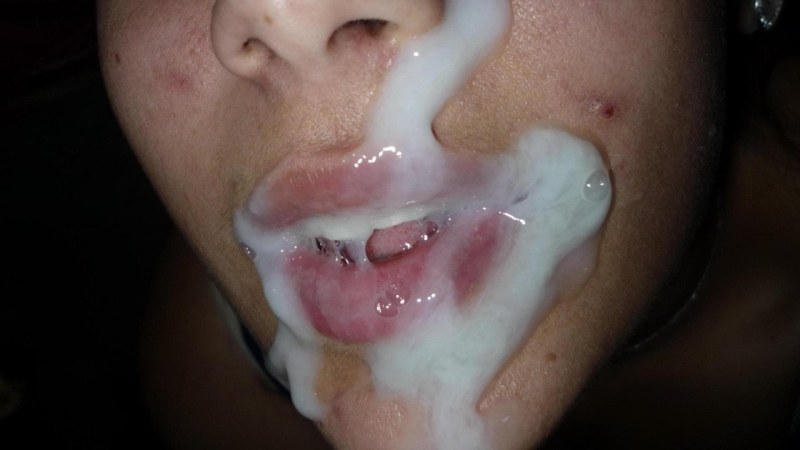 Cum on a mature homemade face