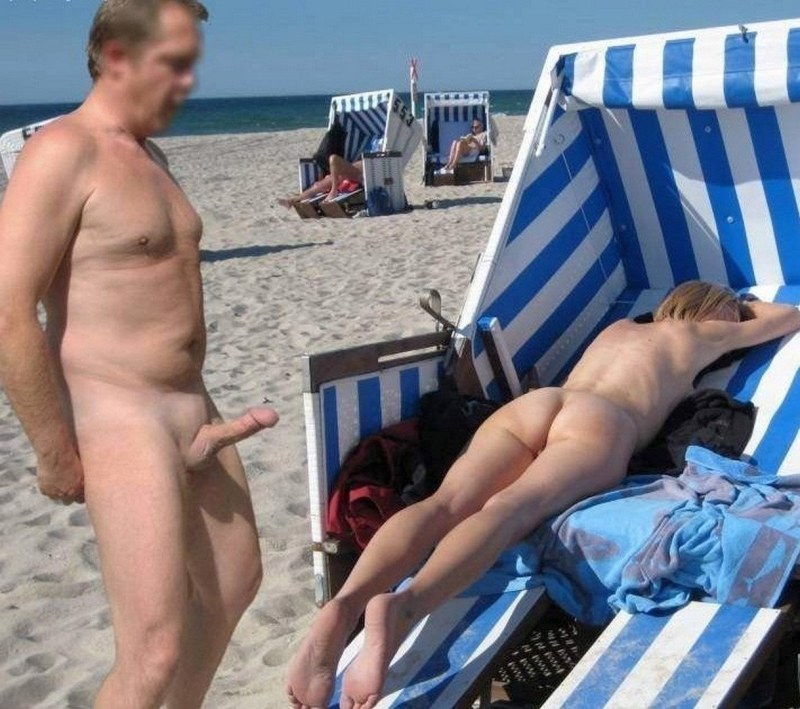 Erection on a nudic beach