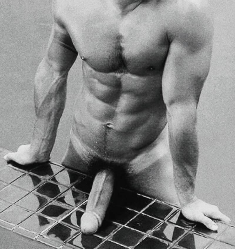 Naked man with a huge member