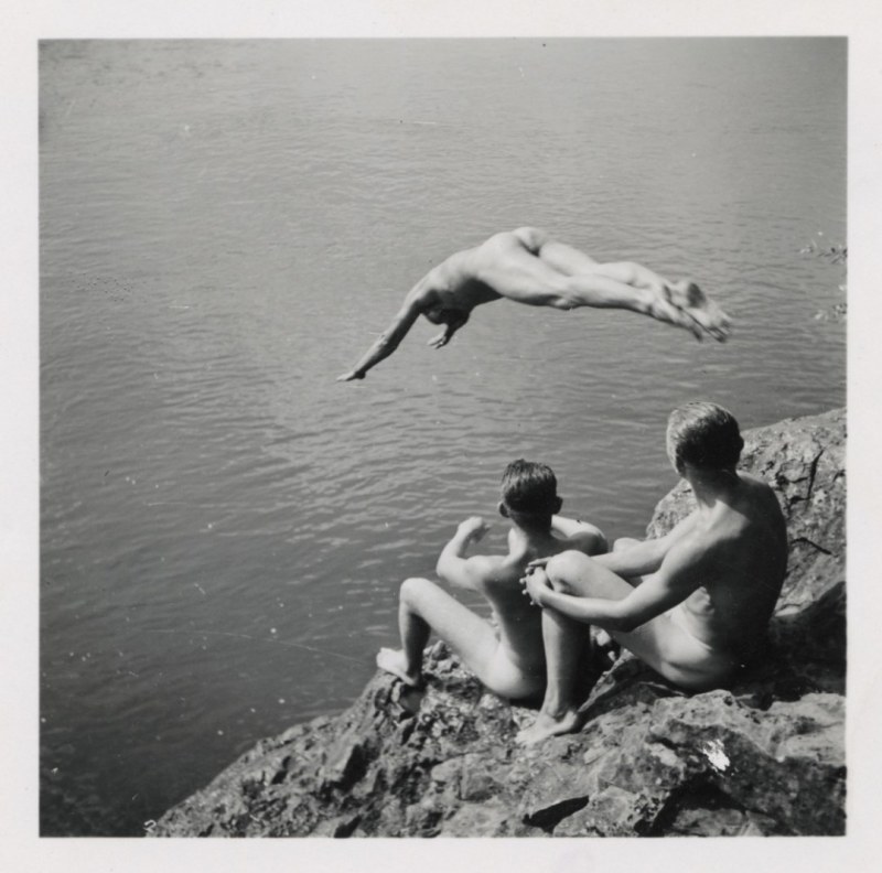 Naked guys on the beach retro