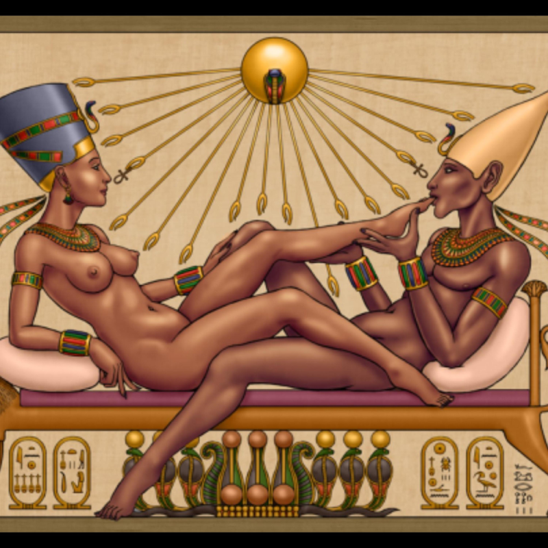 Cleopatra Naked with slaves