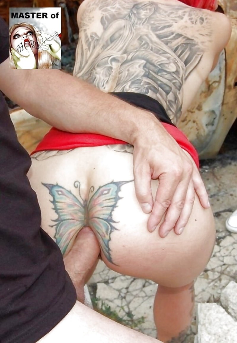 Tattoo butterfly on the anus