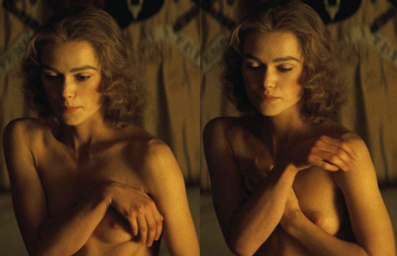 Kira Knightley revealed her breasts