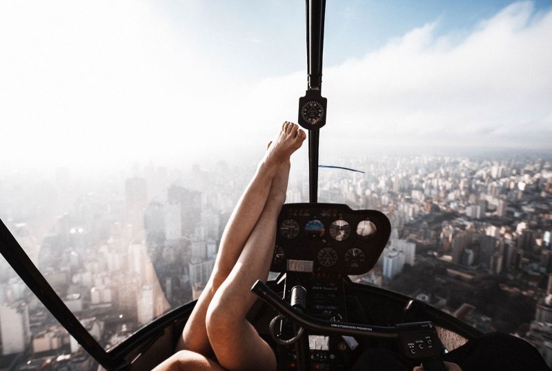 Naked beauty on an airplane