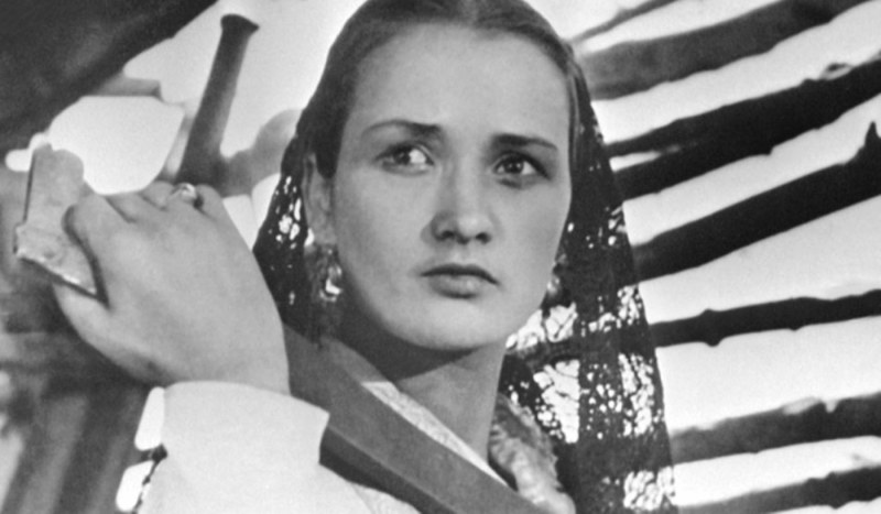 Women's figure on a black background