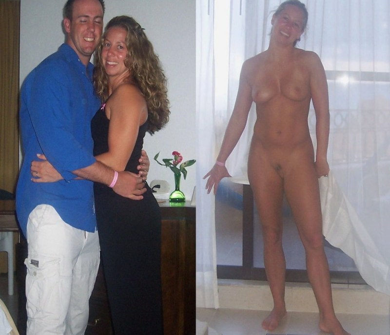 Dressed and undressed mature couple
