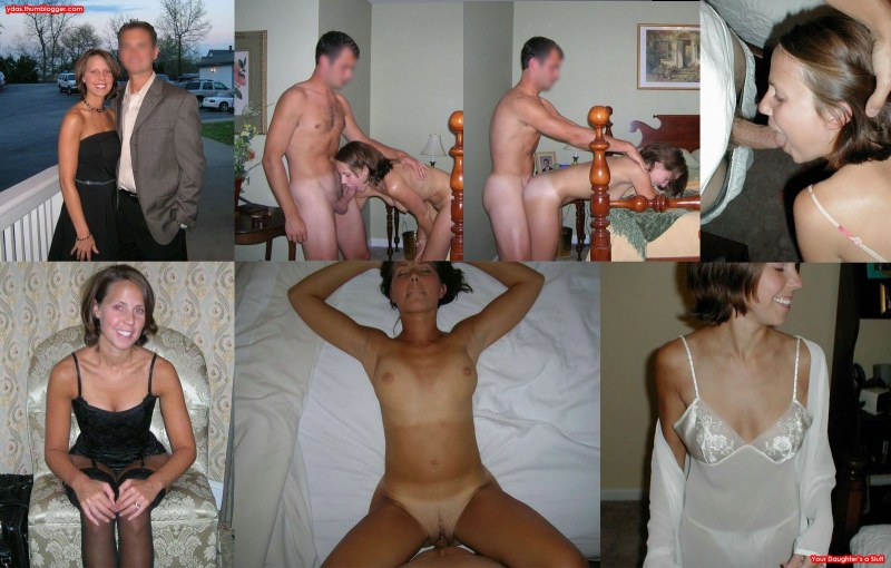 Married couples dressed and stripped