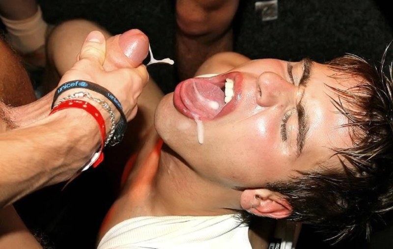 Cum in the mouth of black white