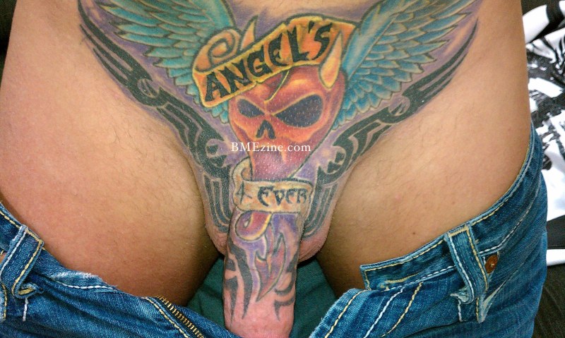 Tattoos on a male cock