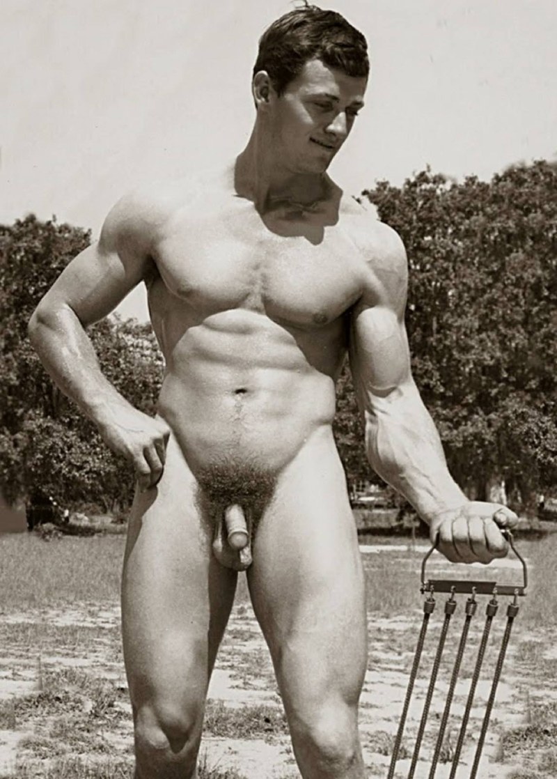 Naked guys on the beach retro