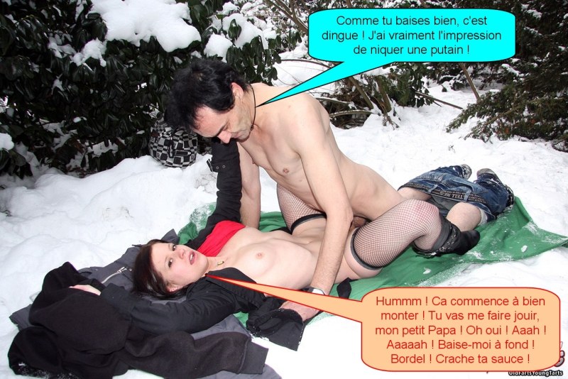 Pornography in the winter in the forest