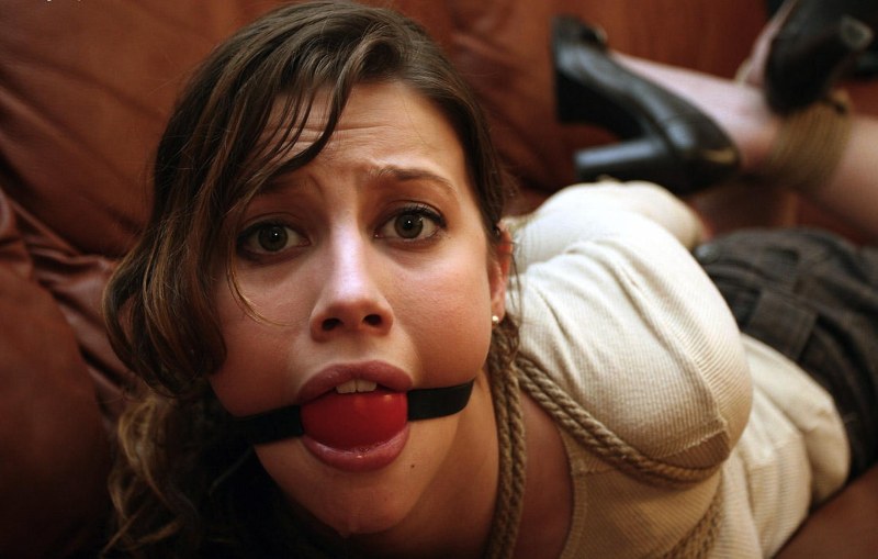 Girl Bondage with a gag in her mouth