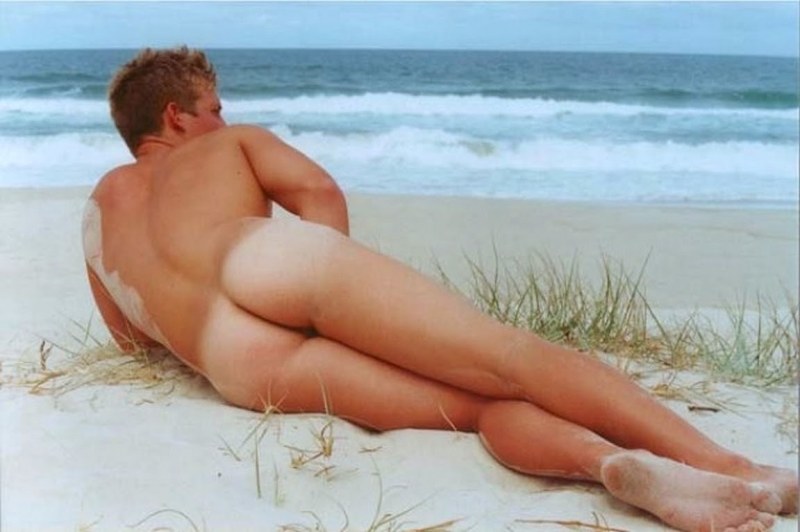 Guys naked on the shore