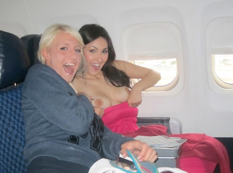Naked passenger on an airplane