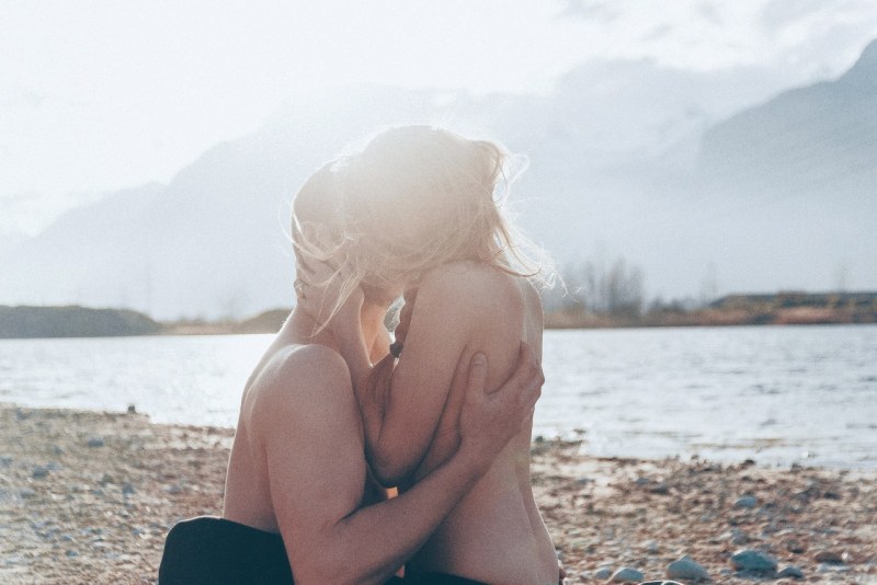 Naked female body in nature