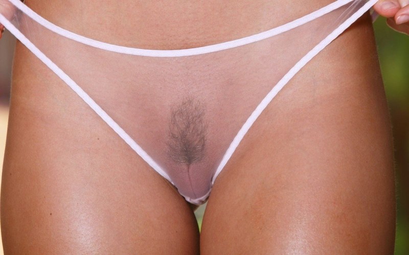 Hair sticks out of panties