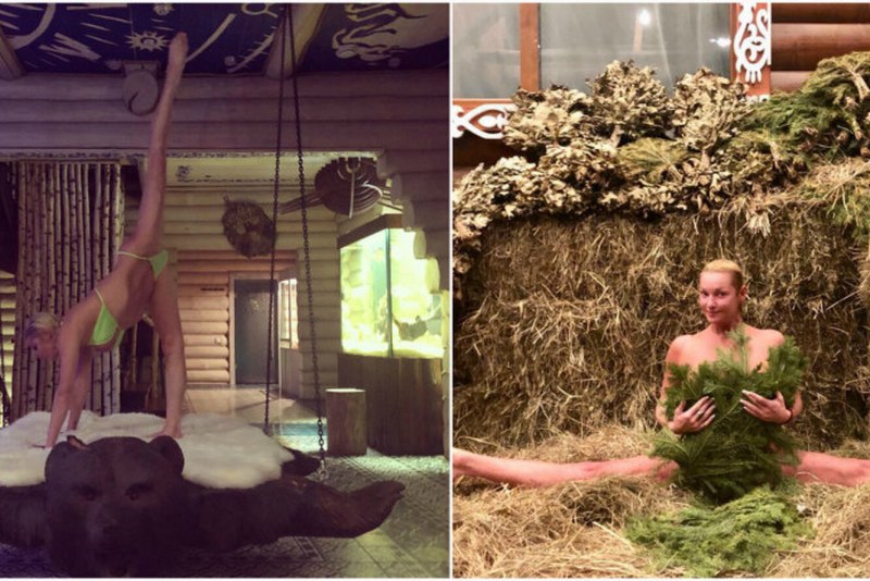 Volochkova in the bathhouse