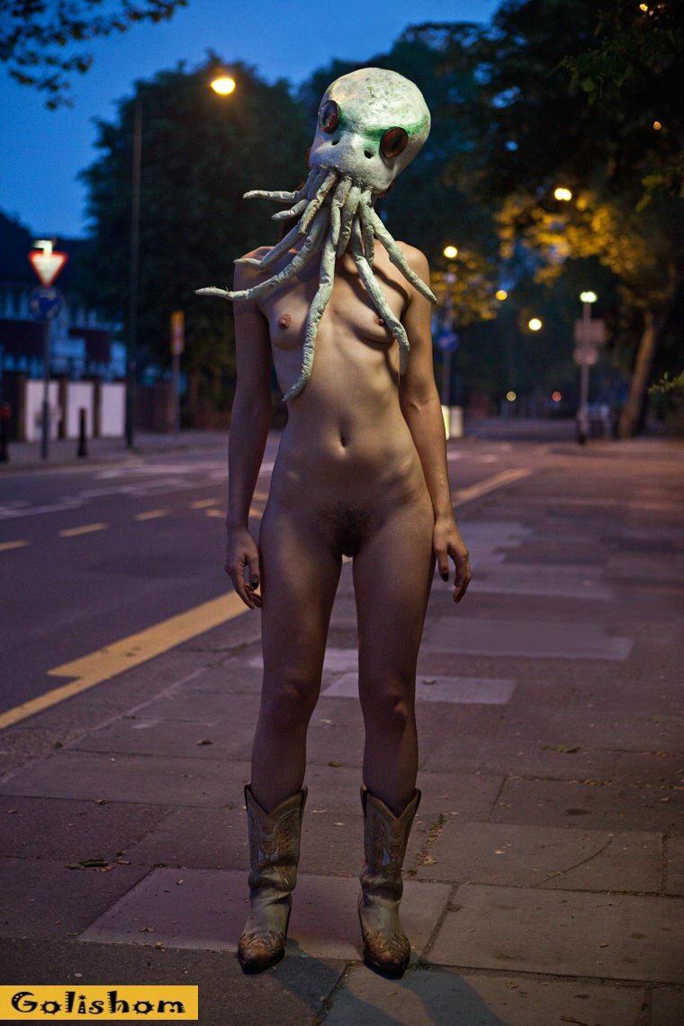 Naked beauties in masks