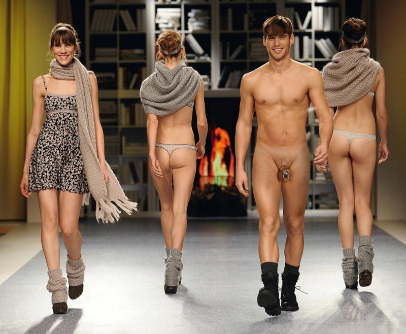 Naked guys on the catwalk
