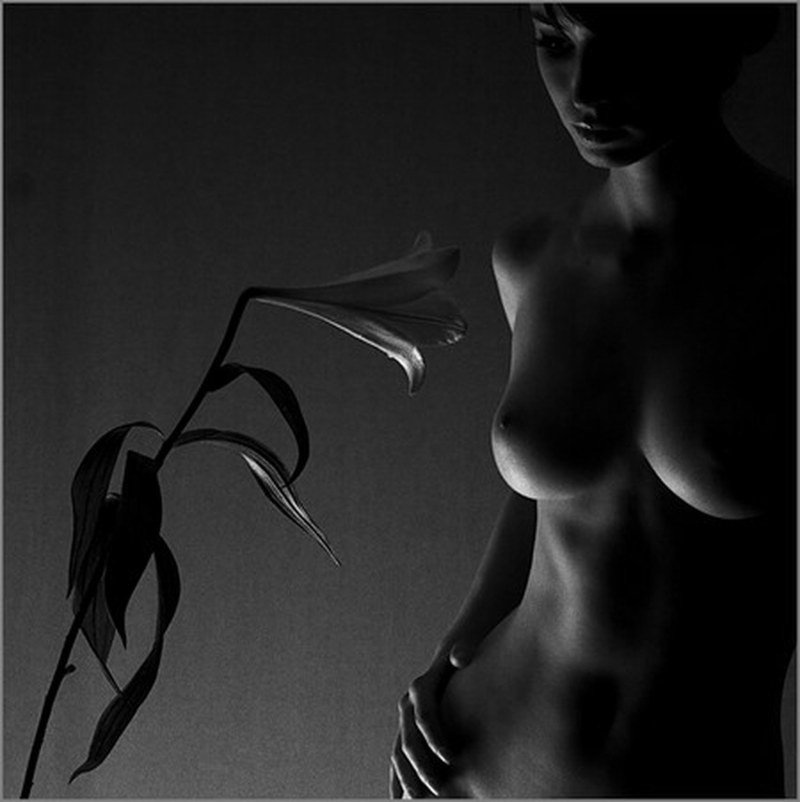 Girl black white nude