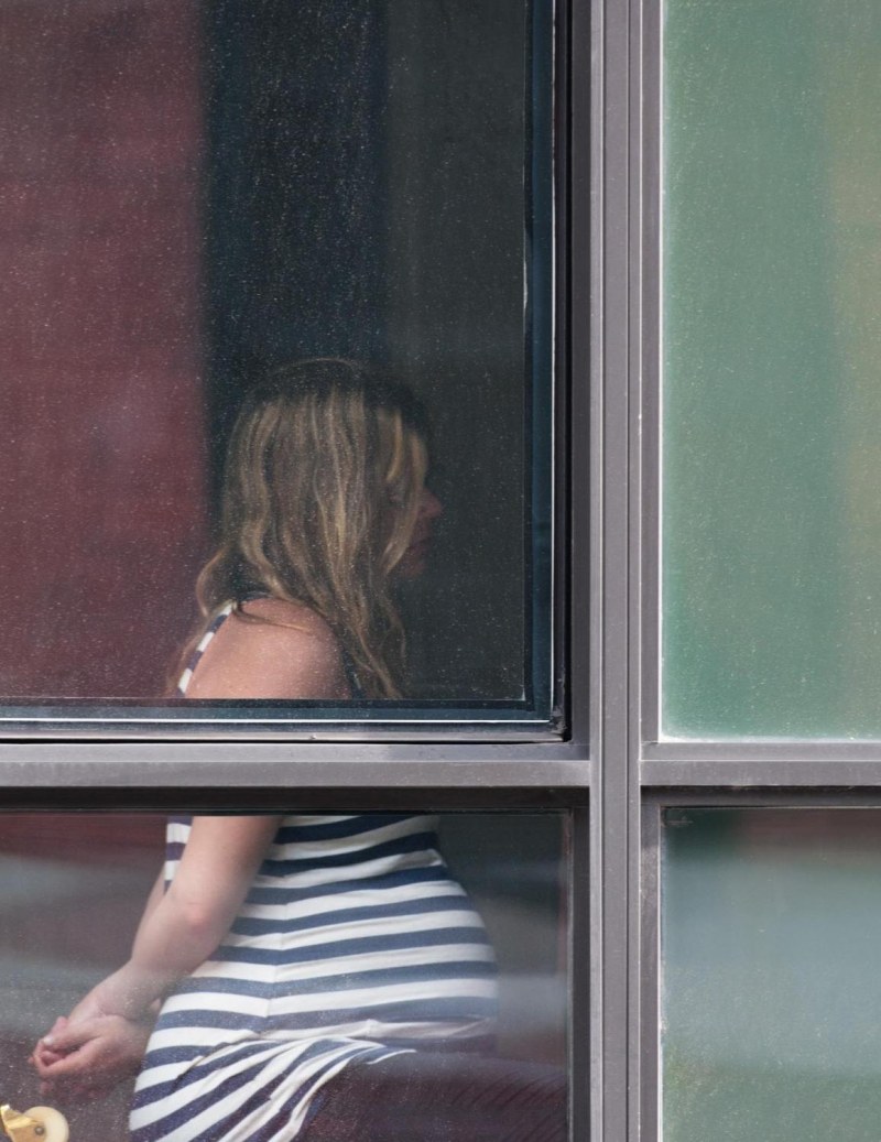 Behind the curtain in the shower