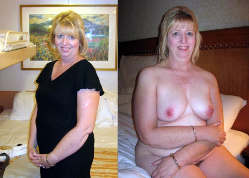 Dressed and striped mature amateur
