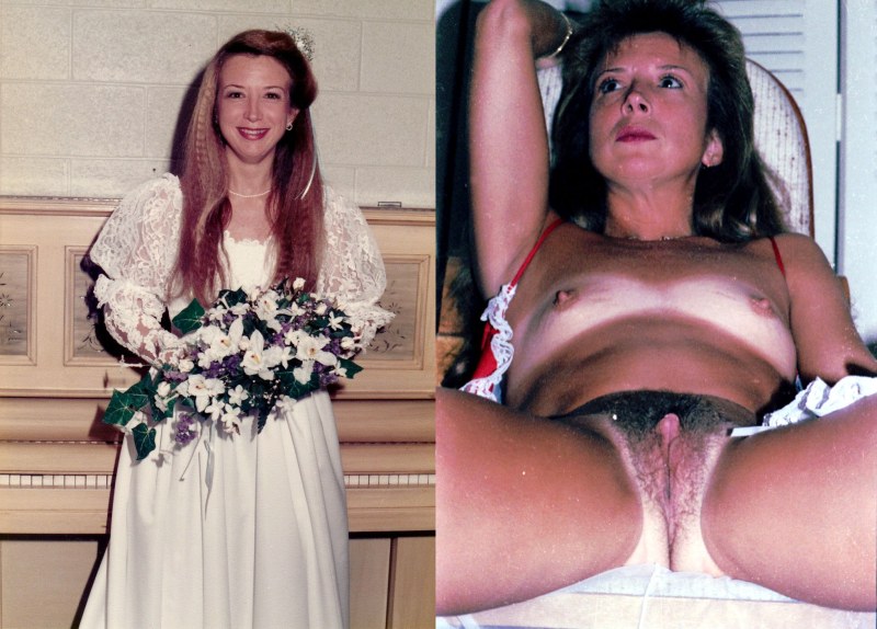 Blonde dressed undressed