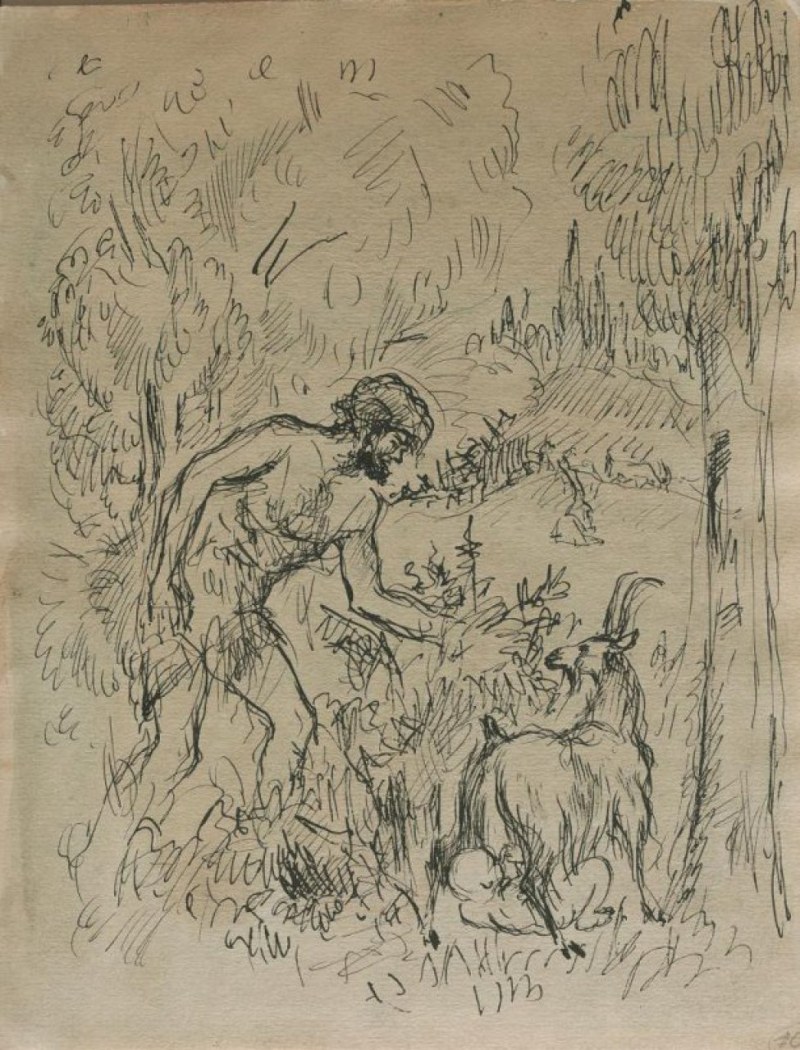 The illustration for the book "Daphnis and Chloe" in 1961 walked. Lithography