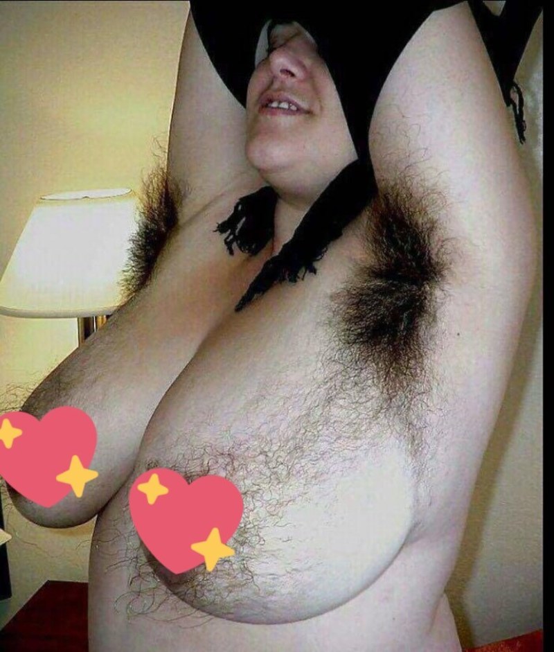 Unshaven female breasts