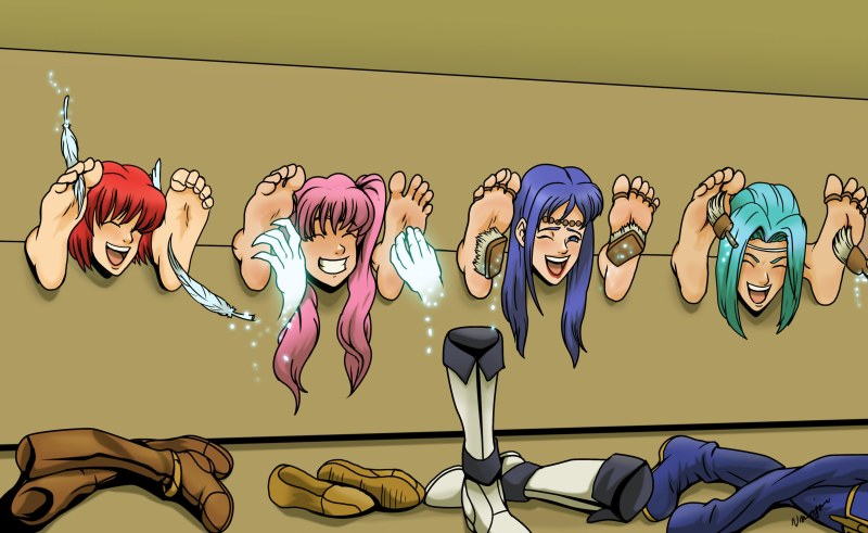 Tied the guy and forced to lick