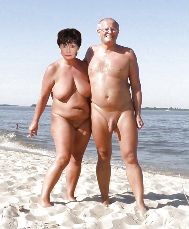 Elderly nudists with boys