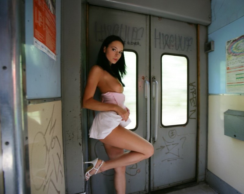 Sexy girls in the train