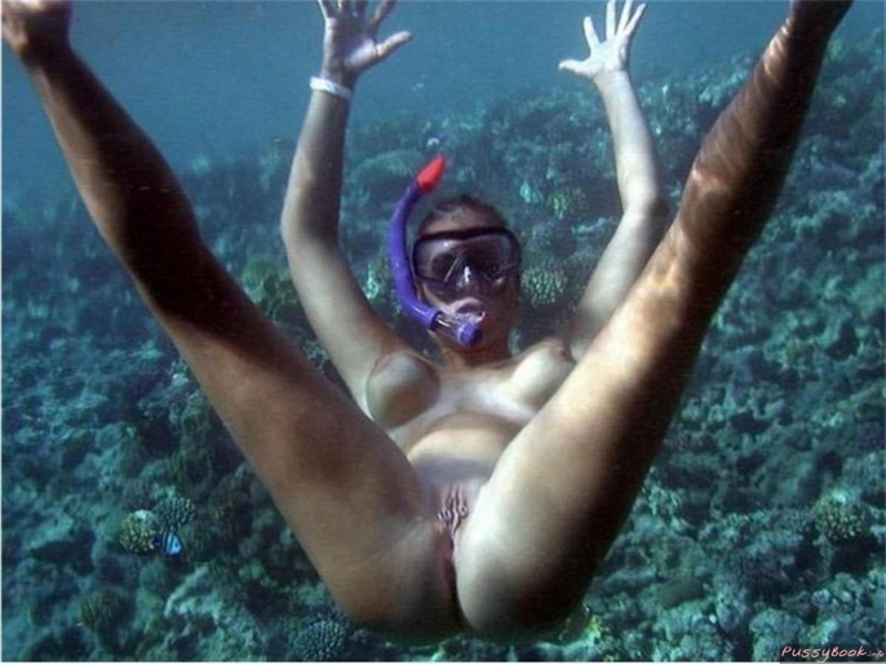 Under water without panties