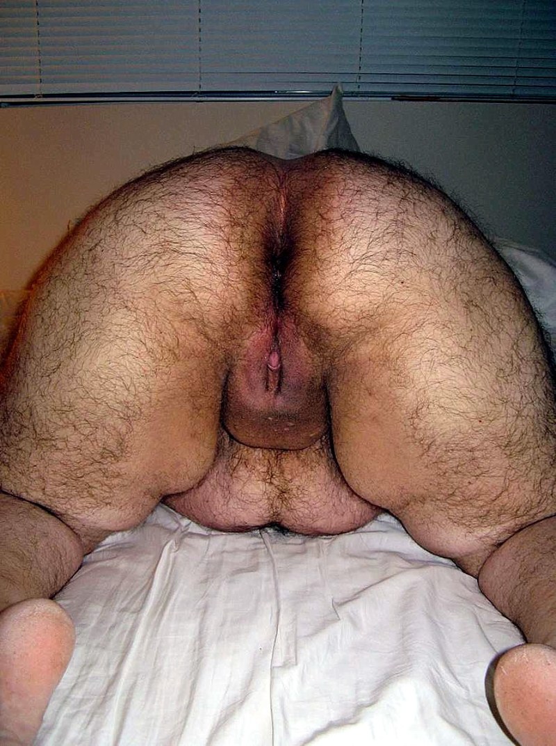 Old hairy women's butt